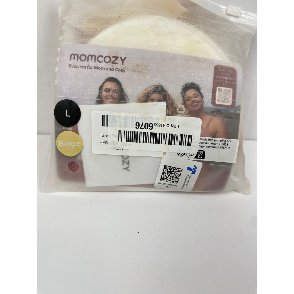 Momcozy Hands Free Pumping Bra Womens Large Beige HF008 Maternity Nursing New - Picture 8 of 11